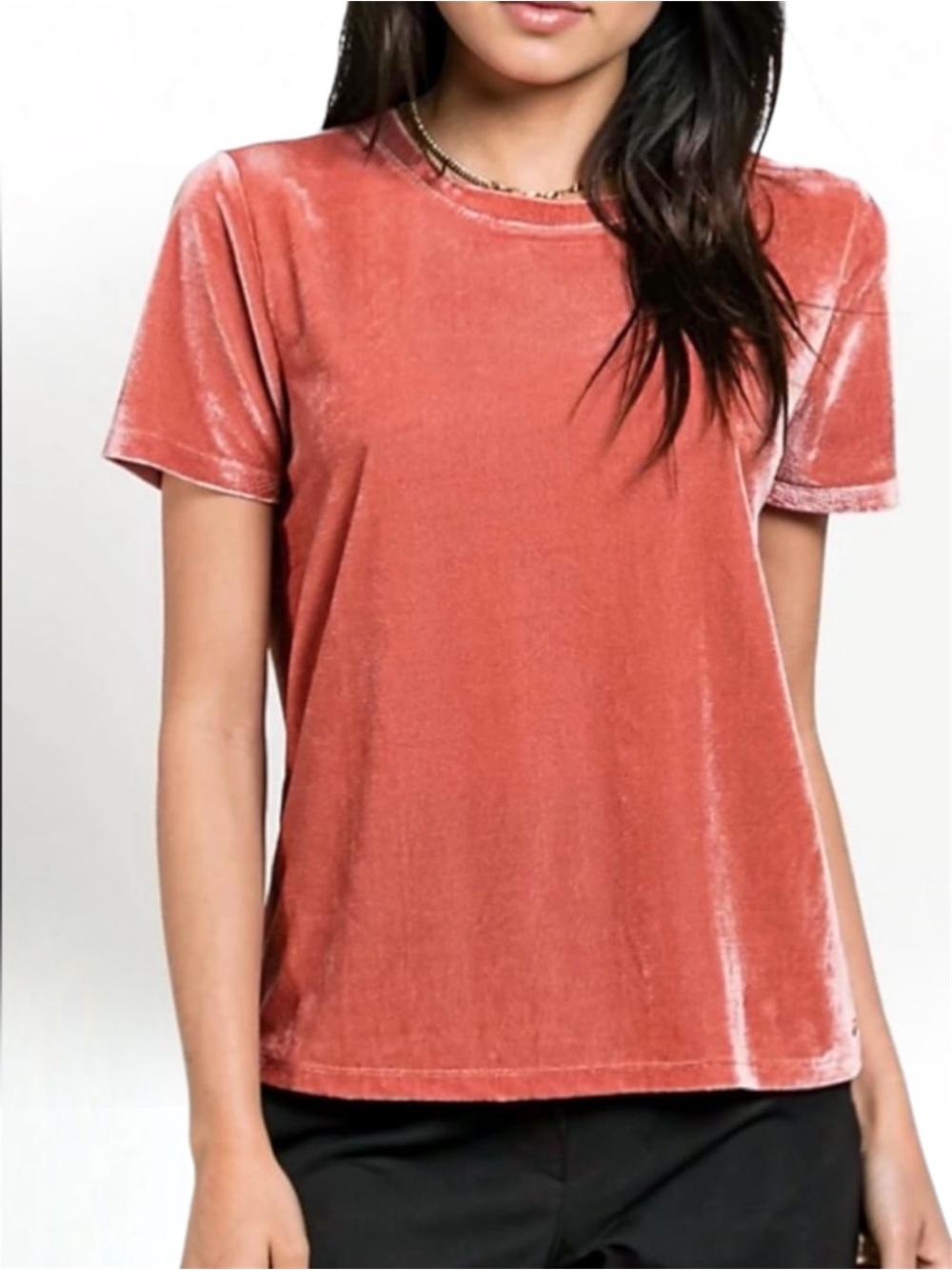 Volcom "Velour You In" Short Sleeve Velour Tee in Coral Size Small